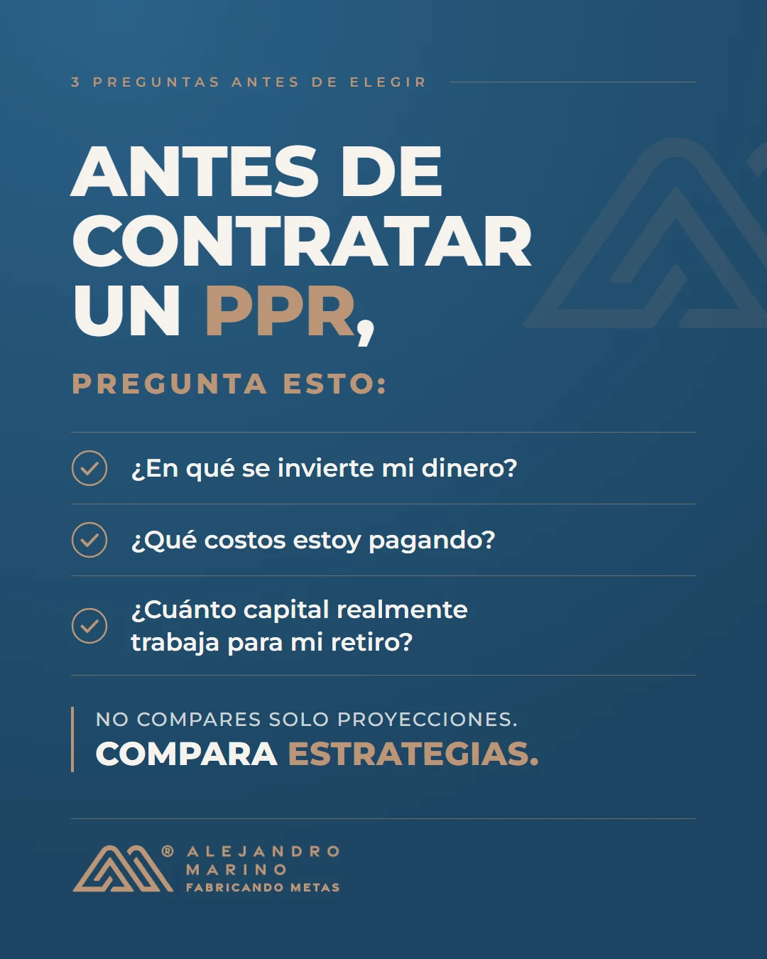 Post oscuro: Antes de contratar un PPR, pregunta esto