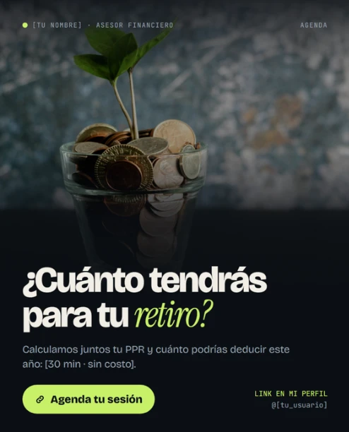 Agenda: ¿Cuánto tendrás para tu retiro? Agenda tu sesión