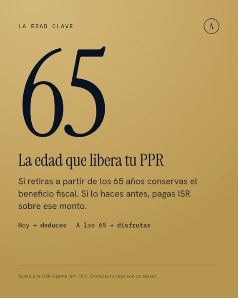 Dato clave: 65, la edad que libera tu PPR