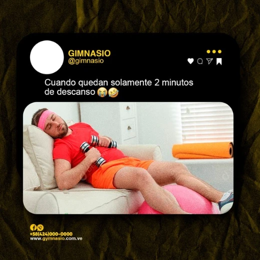 Post de humor estilo publicación: cuando quedan 2 minutos de descanso